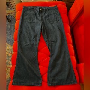 Seafarer Navy Bellbottom Dungarees 38"w 31" l